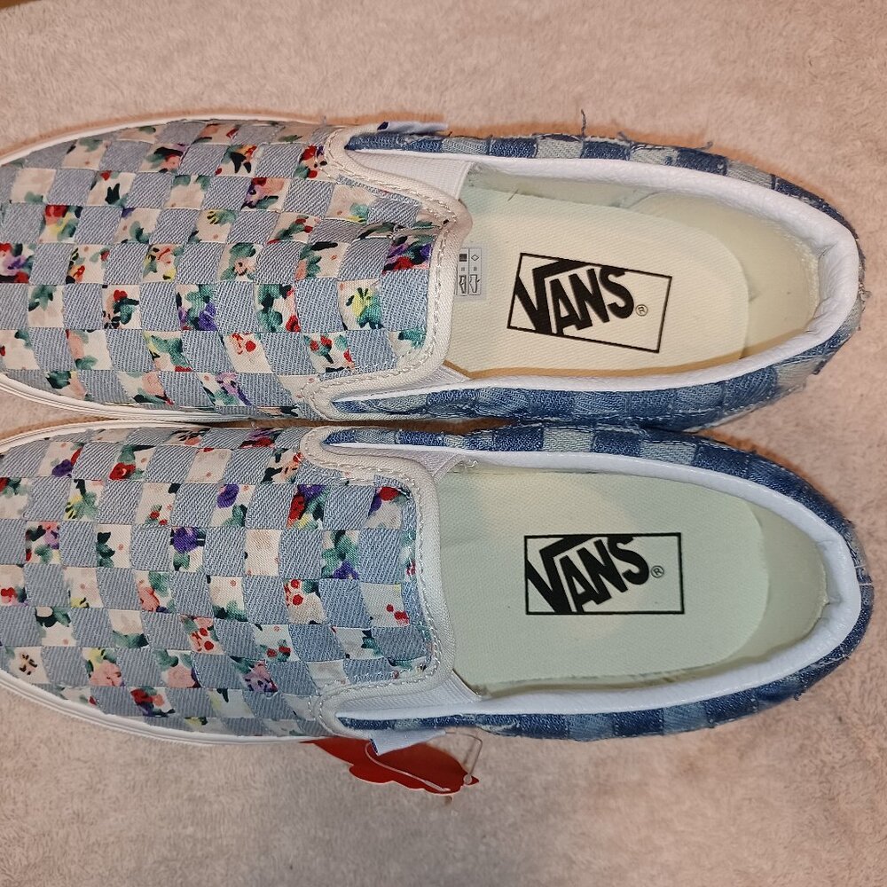 Vans Men's 6.5/Women's 8 Slip On Stacked Woven Floral Platform Shoes VN0A7Q5BB12 - Picture 5 of 12
